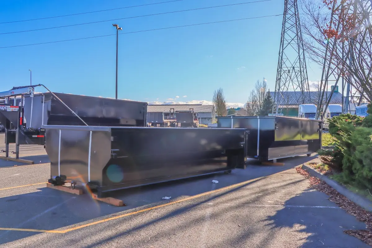 Roll-off dumpster ready for waste disposal at job site for 4 Yard Dumpster Rental in North Salt Lake